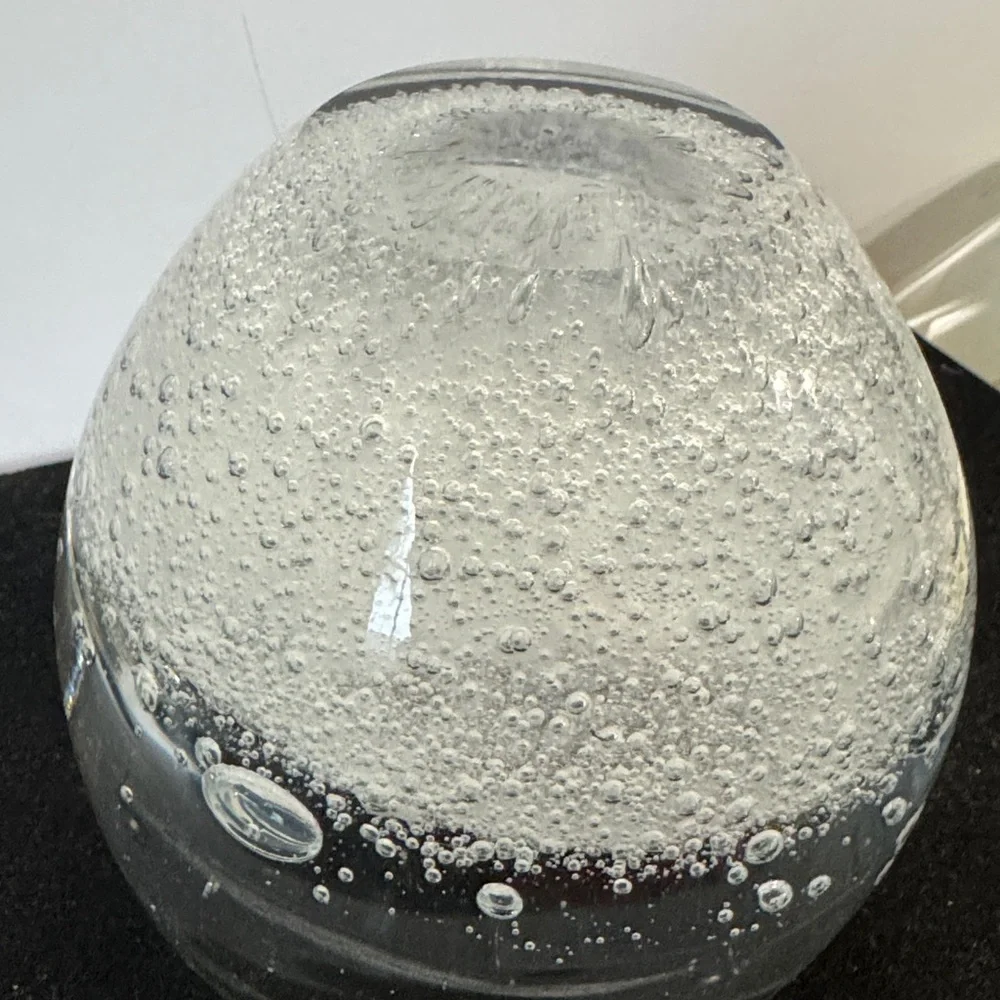 Vintage Sommerso style art glass votive candle holder (heavy)